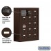 Salsbury Cell Phone Storage Locker - with Front Access Panel - 5 Door High Unit (8 Inch Deep Compartments) - 15 A Doors (14 usable) - Bronze - Surface Mounted - Resettable Combination Locks